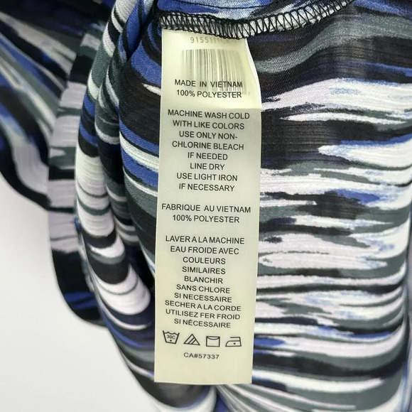 Vince‎ Camuto Striped Sheer Blouse Medium - Picture 5 of 6